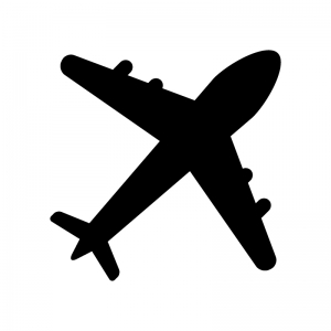 飛行機のシルエット02 | 無料のAi・PNG白黒シルエットイラスト