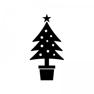 クリスマスツリーのシルエット 無料のai Png白黒シルエットイラスト