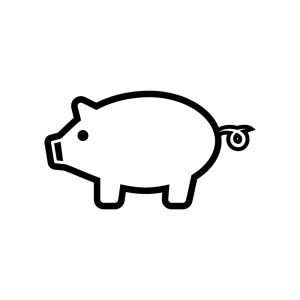 豚のシルエット02 無料のai Png白黒シルエットイラスト