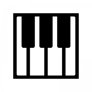 ピアノの鍵盤のシルエット02 無料のai Png白黒シルエットイラスト