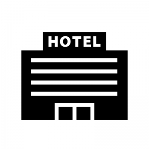 ホテル 宿泊施設のシルエット03 無料のai Png白黒シルエットイラスト