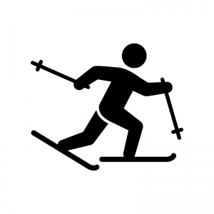 スキーのシルエット03 無料のai Png白黒シルエットイラスト
