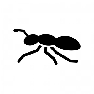 蟻のシルエット02 無料のai Png白黒シルエットイラスト