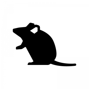 ネズミのシルエット03 無料のai Png白黒シルエットイラスト