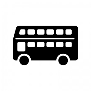 二階建てバスのシルエット02 無料のai Png白黒シルエットイラスト