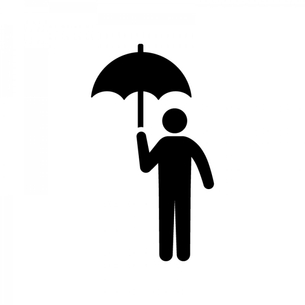 傘をさす人物のシルエット | 無料のAi・PNG白黒シルエットイラスト