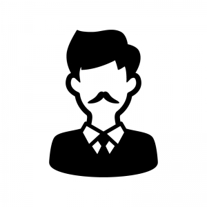 髭の男性のシルエット02 無料のai Png白黒シルエットイラスト