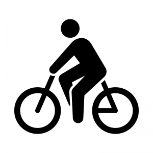 自転車に乗っている人物のシルエット02 無料のai Png白黒シルエット