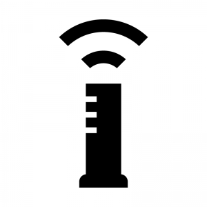 Wi Fi機能付きルータのシルエット02 無料のai Png白黒シルエットイラスト