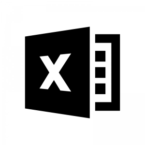 Excel エクセル ファイルのシルエット03 無料のai Png白黒