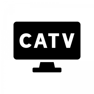 Catv ケーブルテレビ のシルエット02 無料のai Png白黒シルエットイラスト