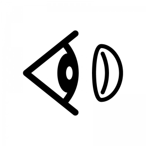 目とコンタクトレンズのシルエット02 無料のai Png白黒シルエットイラスト